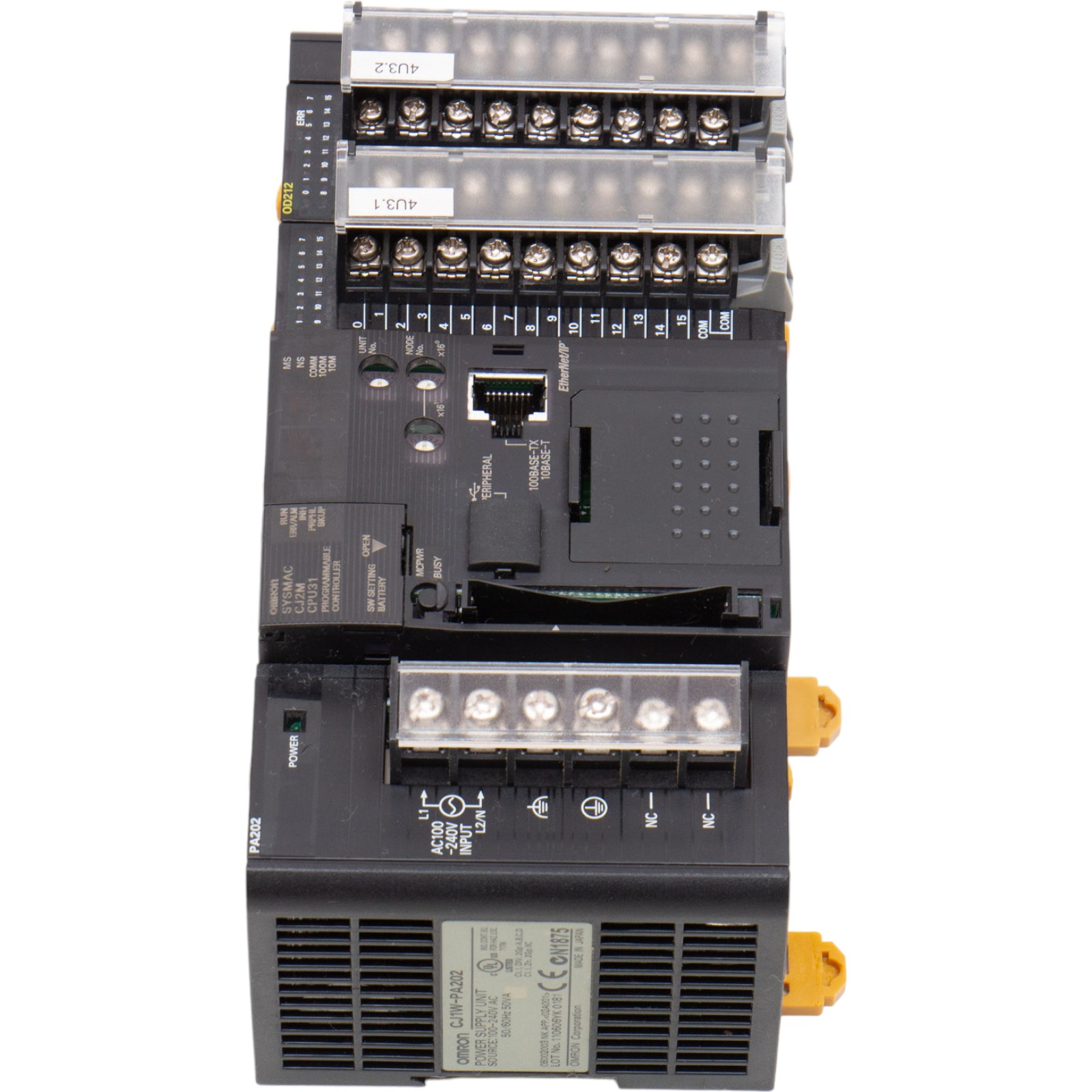 OMRON CJ1W-PA202 + CJ2M + ID211 + OD212 + CPU31 CJ2M, Power