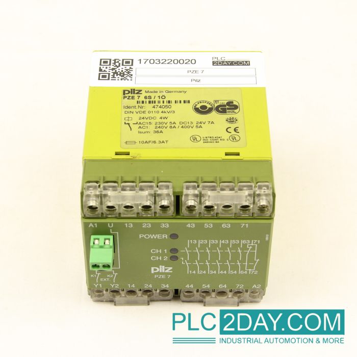 Safety Relay Module pilz 474050 pze 7 6S / 1O Used main product photo