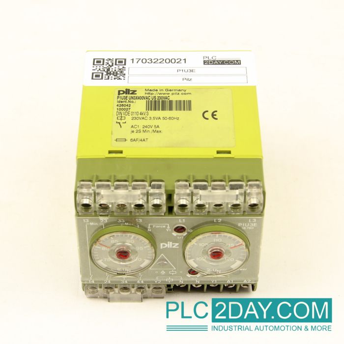PILZ Safety Relay 426042 P1U3E UN3X400VAC US 230VAC main product photo