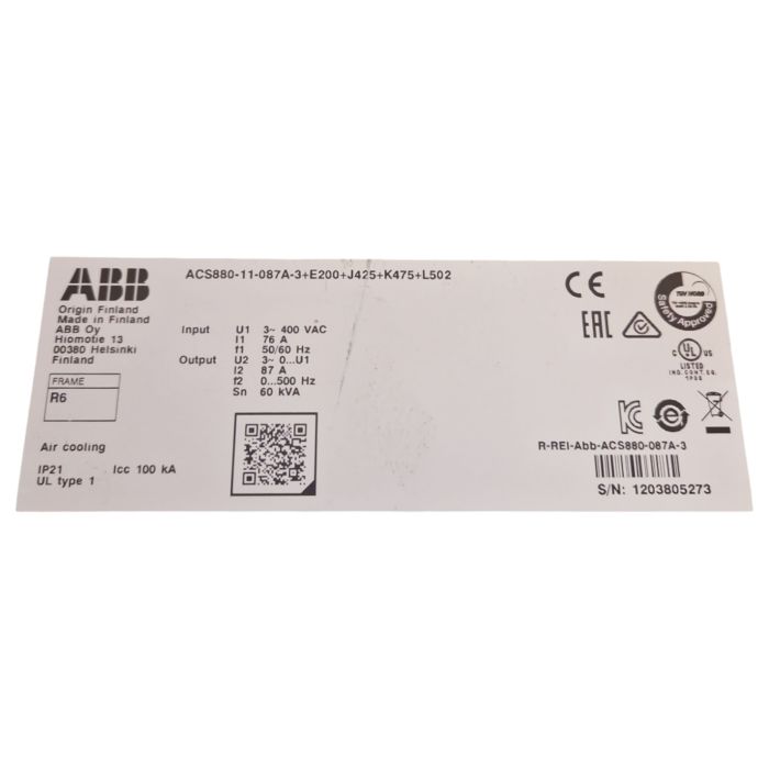 ACS880-11-087A-3+E200+J425+K475+L502 ABB, Frequency Converter