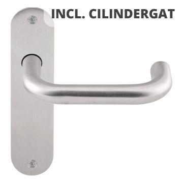2601PD02INXX0 Formani Formani dikwandige deurkruk op 3mm schild cilindergat 72mm basics mat rvs | solide at PLC2Day.com