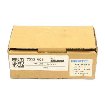 FESTO 527692 MS4-LRB-1/4-D6-A4-AS Filter Regulator,