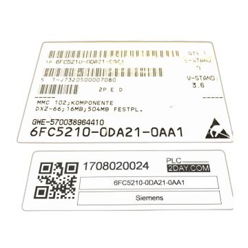 SIEMENS 6FC5210-0DA21-0AA1 SINUMERIK FM NC/810D/DE/840D/DE MMC102,