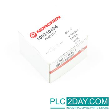 NORGREN 100310404 Bulkhead connector PIF to compression fitting Dia 4x4mm,