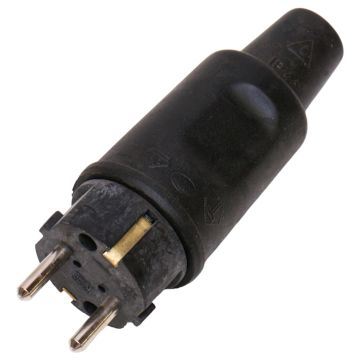 1795.1605.4 Kopp Rubberen geaarde stekker zwart 16A/250V IP44 at PLC2Day.com