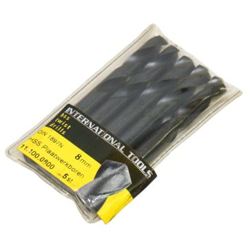 11.100.0800 (1.100) International Tools Eco HSS Twist Drill, Rolled: 8,0mm, 5 Pcs at PLC2Day.com