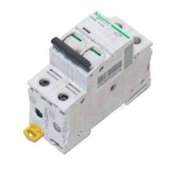 A9F77216 iC60N Schneider Electric "A9F77216 iC60N Miniature Circuit Breaker Acti9 2P, 16A, C Curve, 6000A Breaking Capacity",