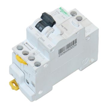A9N21020 + A9N21450 Schneider Electric "A9N21020 + A9N21450 Schneider Electric Miniature Circuit Breaker 2A C Curve",