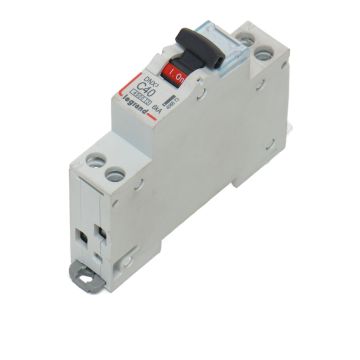 406873  LEGRAND 406873 Legrand DNXÂ³4500 6kA Circuit Breaker 1P+N 230V 40A C - Screw Terminals - Residential Installation - 1 Module,