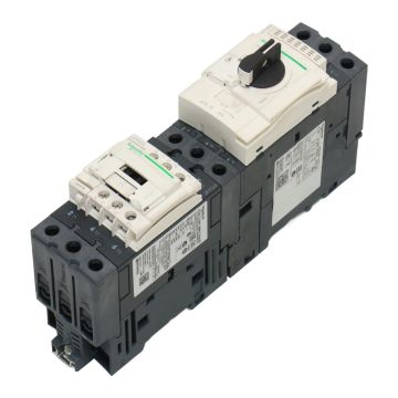 LC1D65A + GV3L50 Schneider Electric LC1D65A Schneider Electric 3-pole Contactor + GV3L50 Circuit Breaker - 50A - 22 kW - Motor Protection