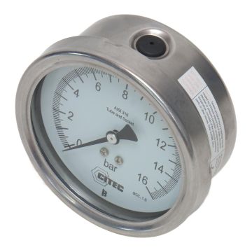 AISI 316 Tube & Socket Citec CITEC AISI 316 Tube & Socket Pressure Gauge 0-16 bar 1.0 Accuracy,