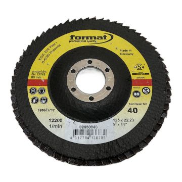 82650040 flap disc 125mm grit 40 Format 82650040 FORMAT Flap Disc 125mm Grit 40 Abrasive Grinding Fiber Disk,