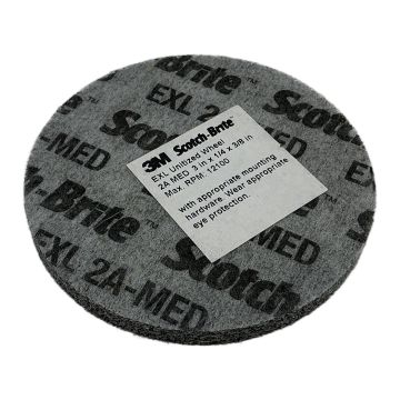 Scotch-Brite EXL Unitized Wheel 2A MED 3 inch 3M Abrasive unitized wheel,