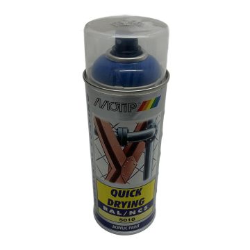 Quick Drying Acrylic Paint - RAL 5010 Gentian Blue Motip Acrylic spray paint,