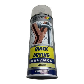 Quick Drying Acrylic Paint Spray - RAL 3000 Flame Red Motip Acrylic aerosol paint,